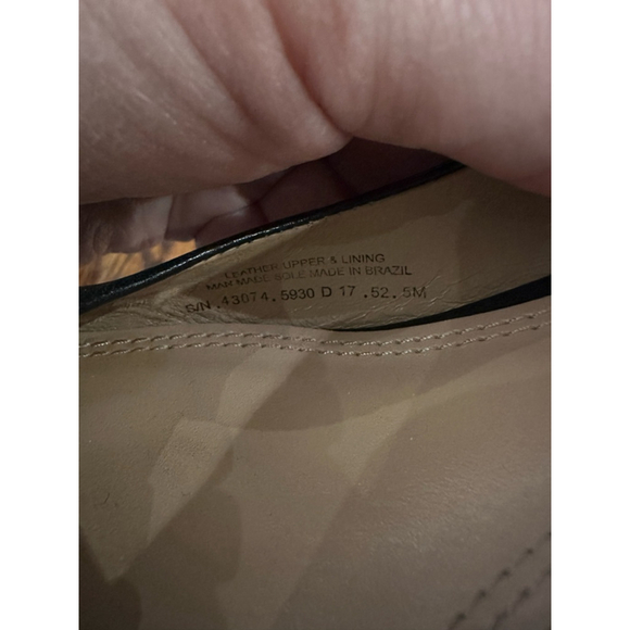 Women's Tory Burch Black Leather Wedge Heel Shoes Size 5 M - Picture 5 of 9